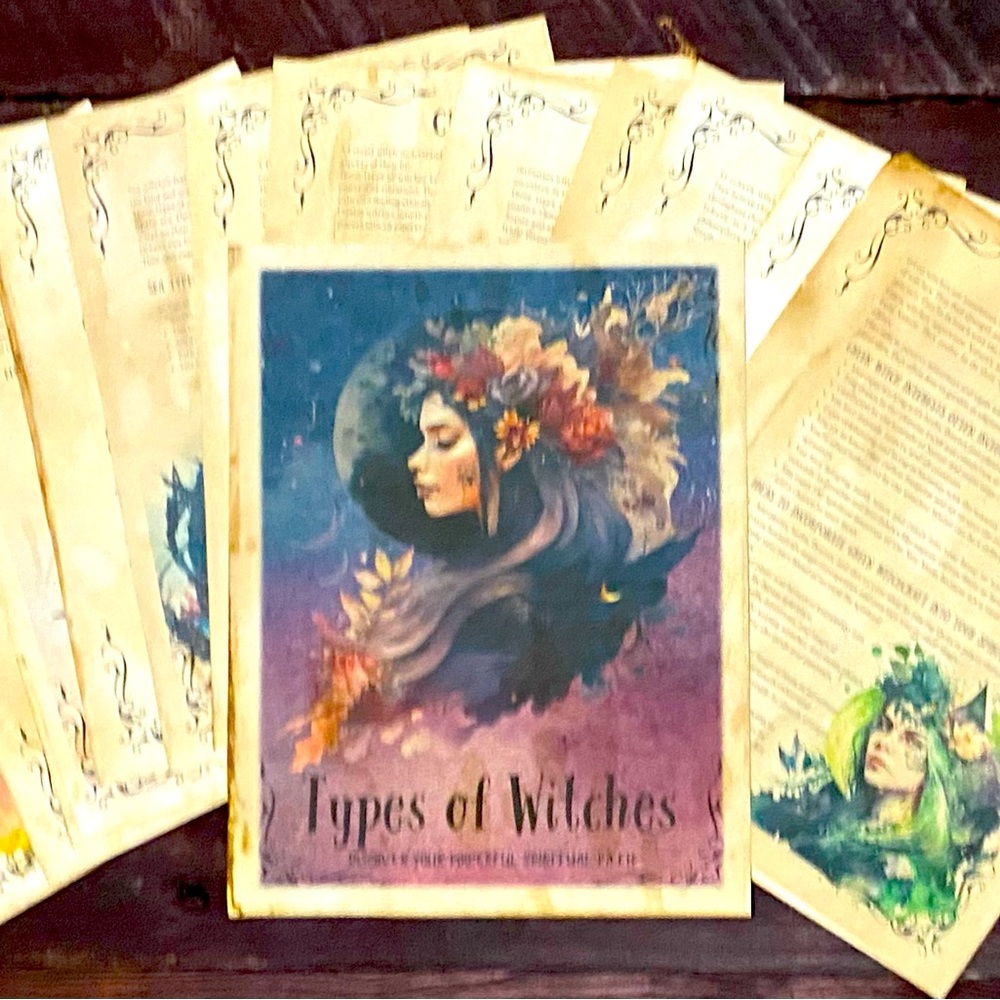 Types of Witches Grimoire Pages